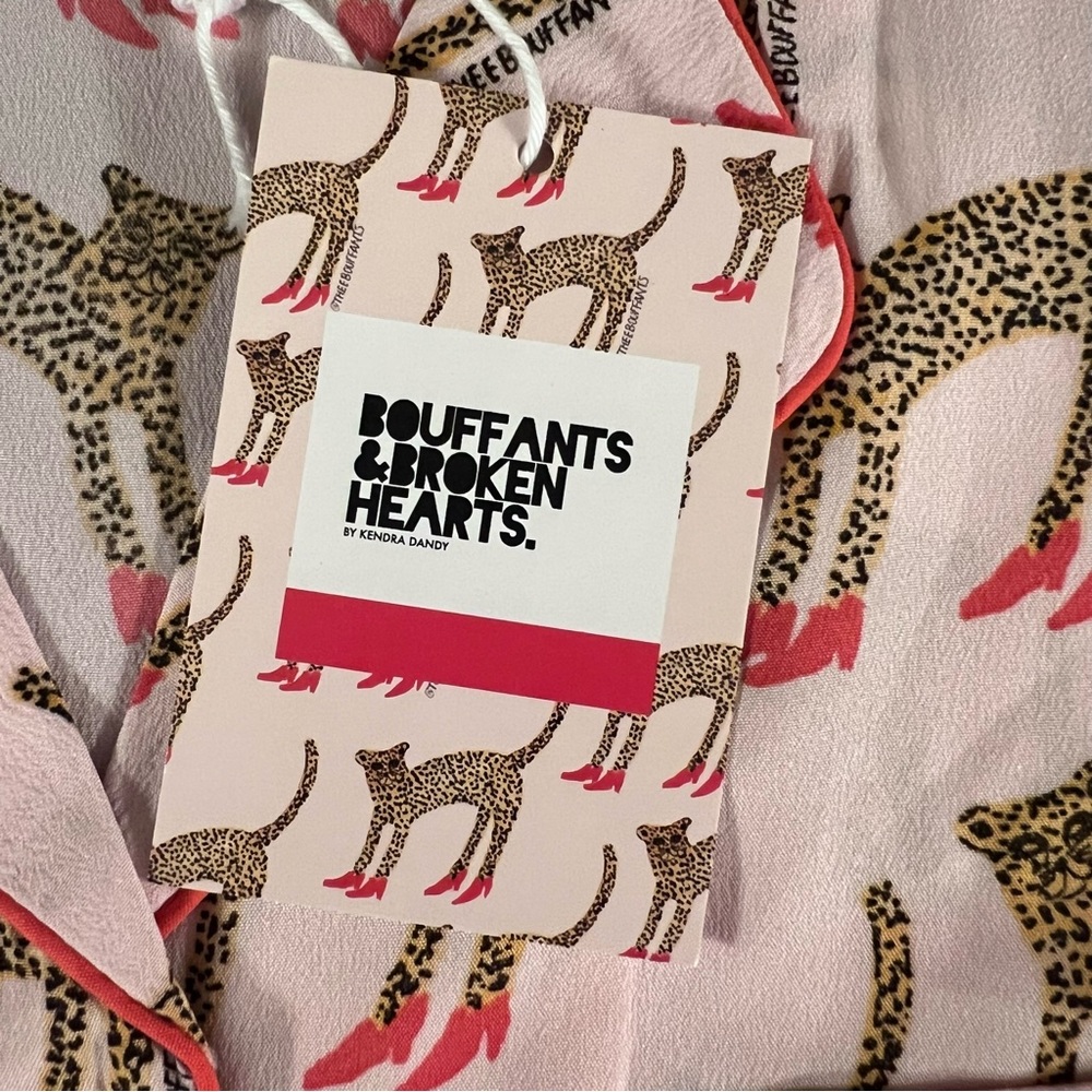 Bouffants & Broken Hearts Cheetah Shorty Pajama Set Medium Pink - Picture 15 of 17